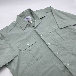 DSCP Shirt Mens 16.5 Sz XL Green Air Force Military Garrison Button Up Utility